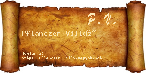 Pflanczer Villő névjegykártya